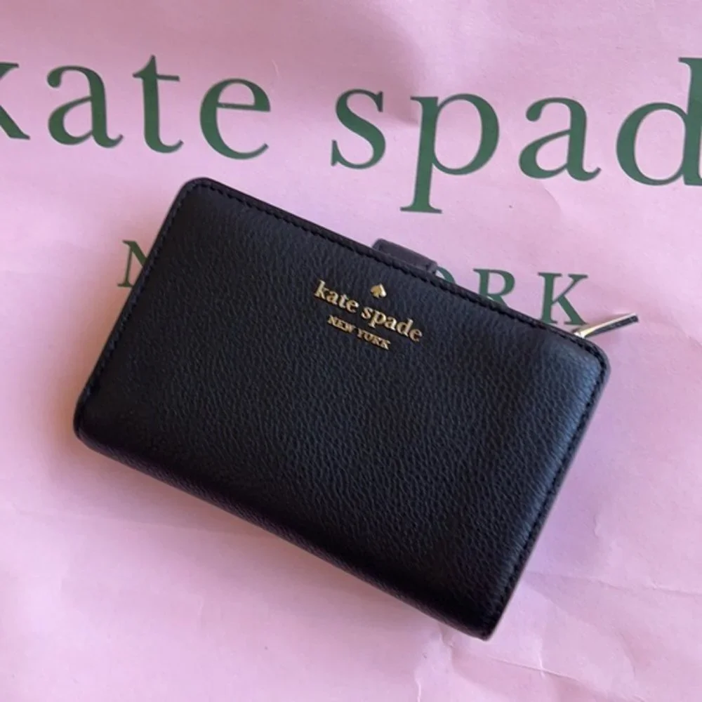 Kate Spade Leila Medium Compact Bifold Wallet Black
